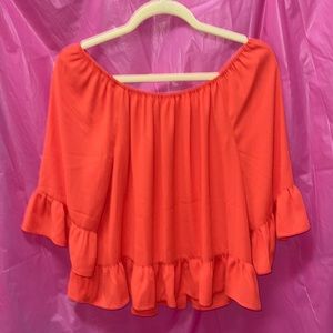 Orange off-shoulder top